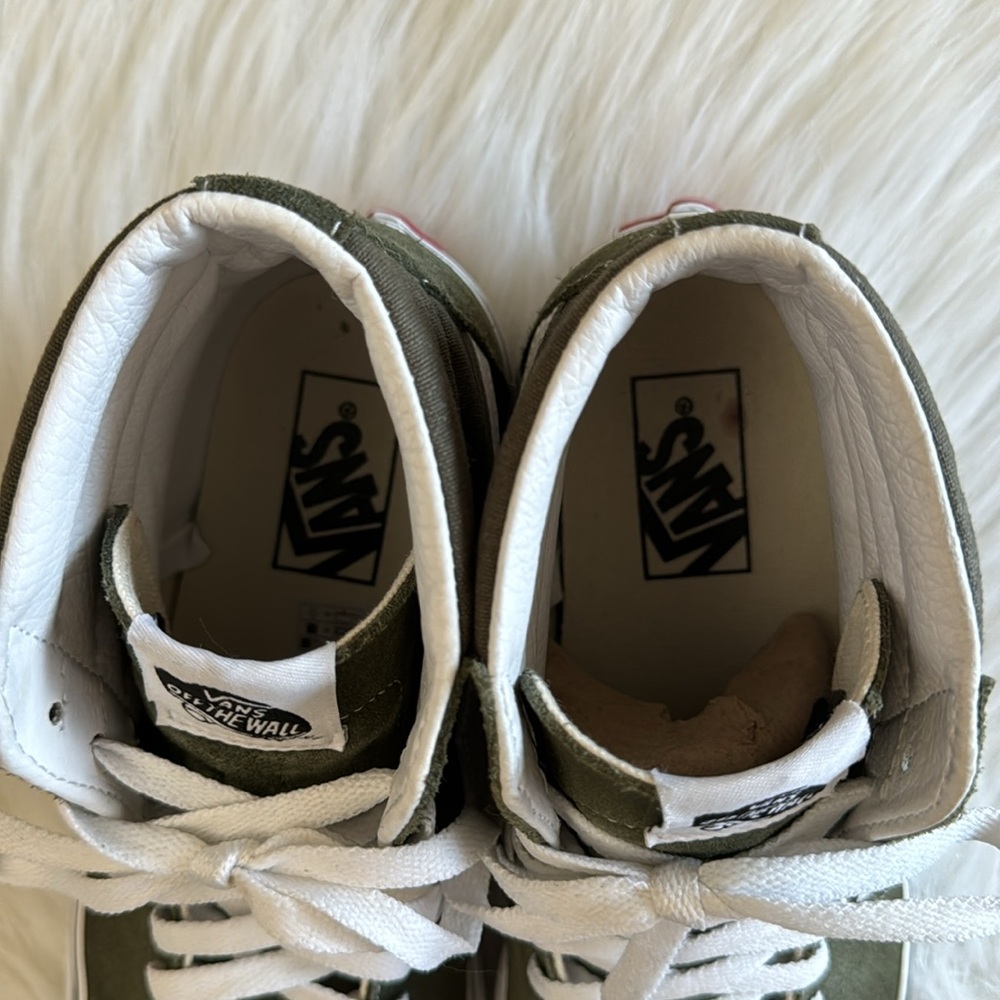 Vans Sk8 Hi Top Sneakers Olive Green Mens 7 Women’s 8.5 - Picture 7 of 12